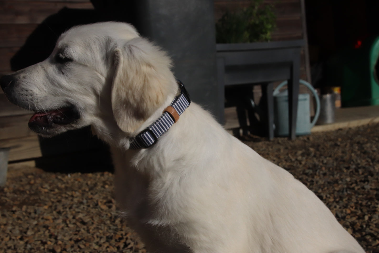 Collier marin rayé bleu