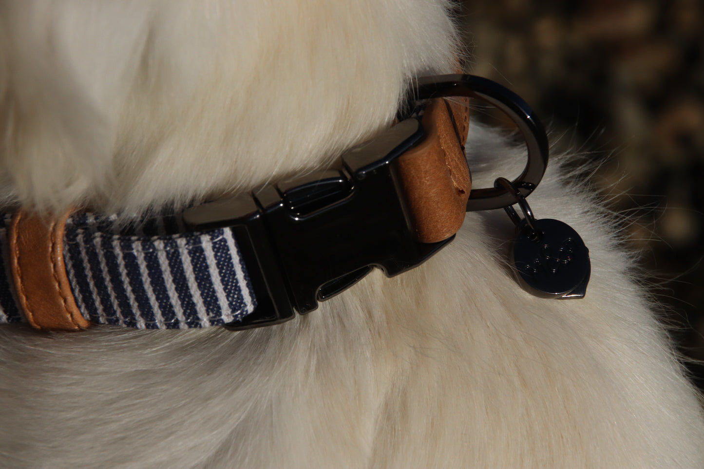 Collier marin rayé bleu